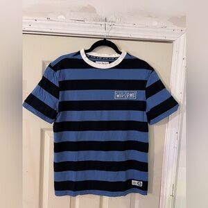 Welcome THICC Stripe Short Sleeve Knit Shirt - Blue/Black